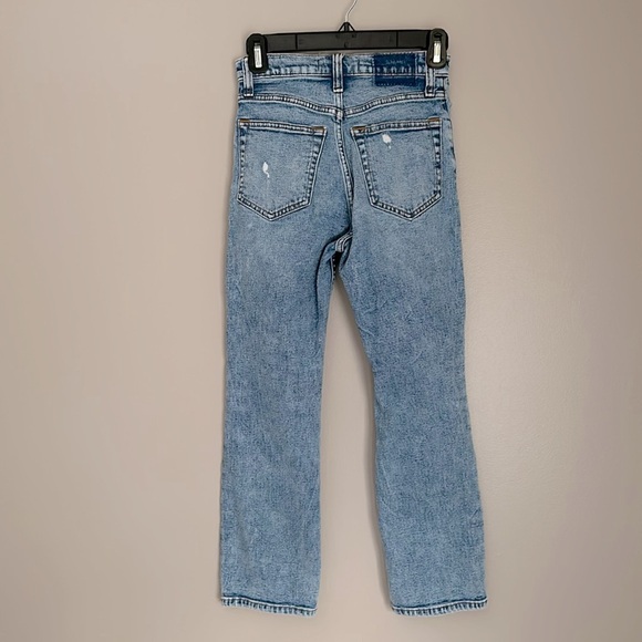 Abercrombie & Fitch Ankle Straight Ultra High Rise Jeans Distressed Acid Wash - Picture 3 of 3